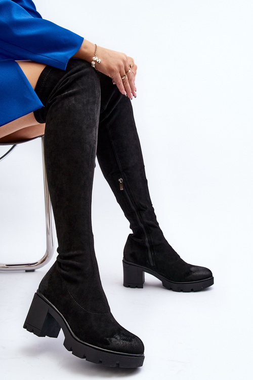 Kozaki Za Kolano Na Słupku La.Fi 270067B-SU Czarne