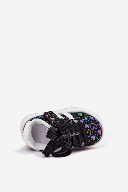 Buty Sportowe Sneakersy Dziecięce W Serduszka Czarne Mirelle