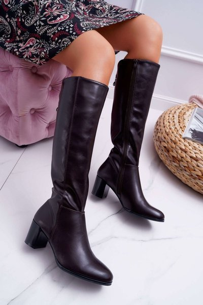 Damskie Kozaki Sergio Leone Brązowe KZ273