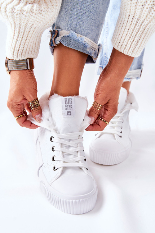 Damskie Ocieplane Trampki BIG STAR II274156 Białe