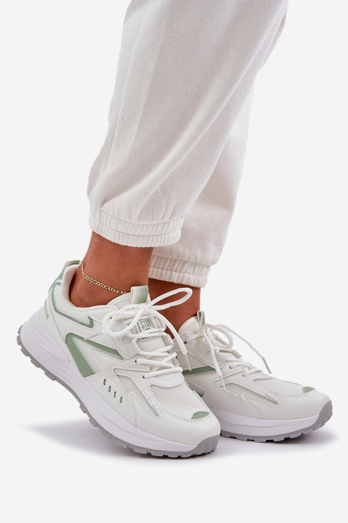 Buty Sportowe Damskie Big Star NN274A095 HI-POLY SYSTEM Biało-Zielone