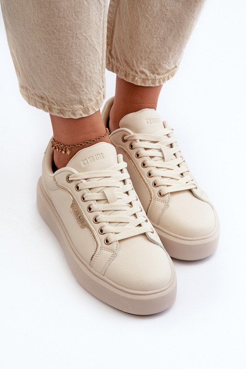 Sneakersy Damskie Big Star NN274334 Memory Foam System Beżowe