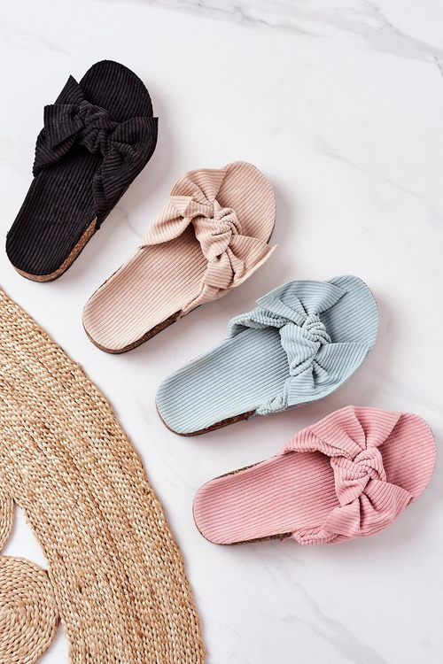 Sztruksowe Klapki Na Korku Różowe Summertime