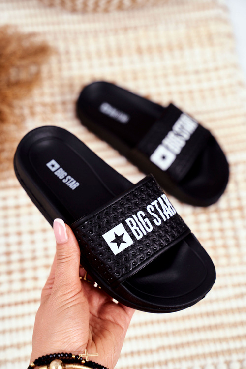 Klapki Dziecięce Big Star Czarne Pikowane GG374800