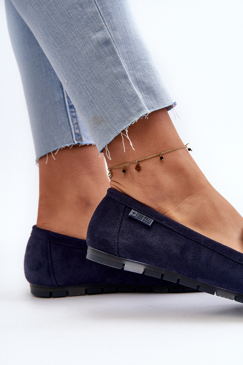 Mokasyny Damskie Eko Zamszowe Big Star NN274931 Memory Foam System Granatowe