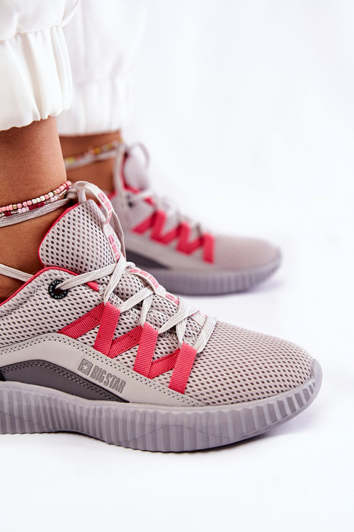 Damskie Buty Sportowe Sneakersy Big Star KK274060 Szare