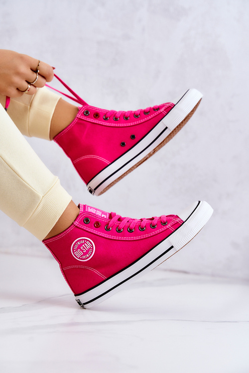 Damskie Wysokie Trampki Big Star JJ274210 Fuksja