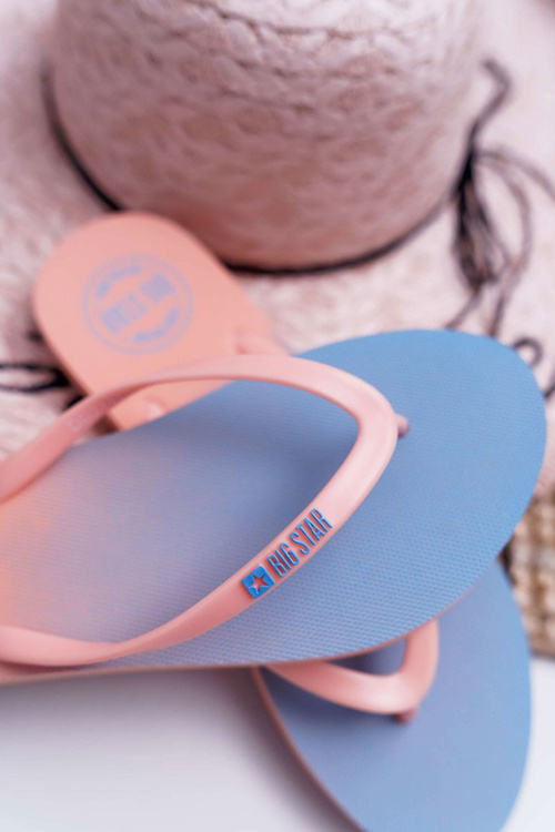 Klapki Damskie Japonki Big Star Łososiowe DD274A241