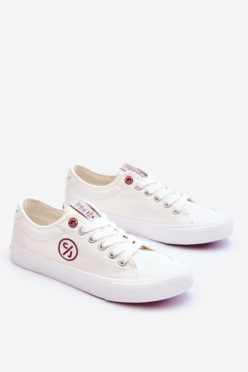 Damskie Materiałowe Tenisówki Cross Jeans LL2R4043 Białe