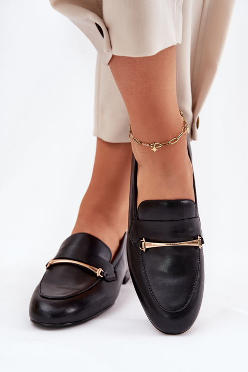 Skórzane Półbuty Mokasyny Damskie Maciejka K6809-01 Czarne