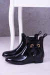 Czarne Lakierowane Damskie Kalosze Sztyblety Someday