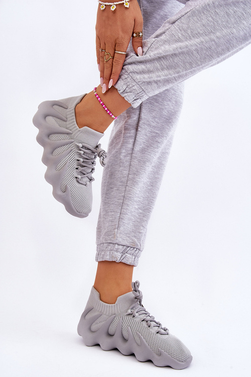 Damskie Wsuwane Sneakersy Szare Myles