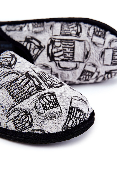 Papcie Męskie Domowe Panto Fino KK167001 Szare