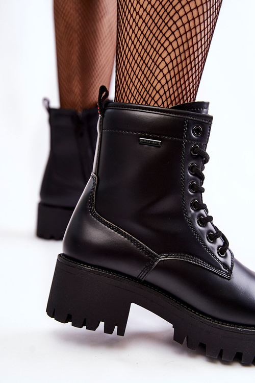 Damskie Botki Workery Cross Jeans KK2R4070C Czarne