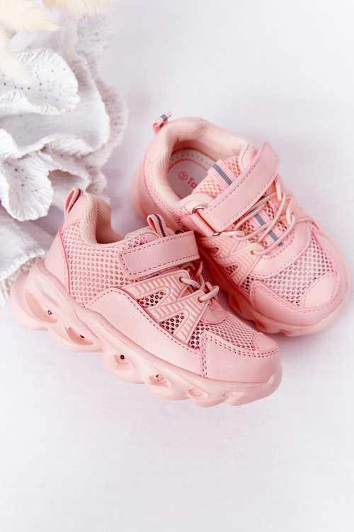 Dziecięce Sneakersy Ze Świecącą Podeszwą LED Różowe So Cool!