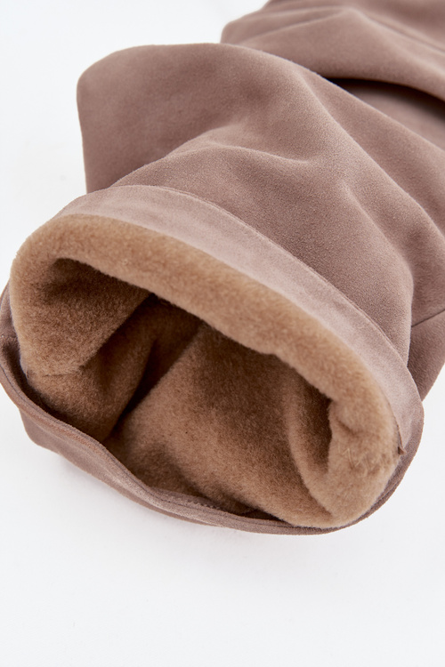 Marszczone Kozaki Z Naturalnego Zamszu Na Słupku Ocieplane Zazoo 4228 Jasnobrązowe