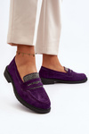 Damskie Zdobione Mokasyny Fioletowe Dananei 