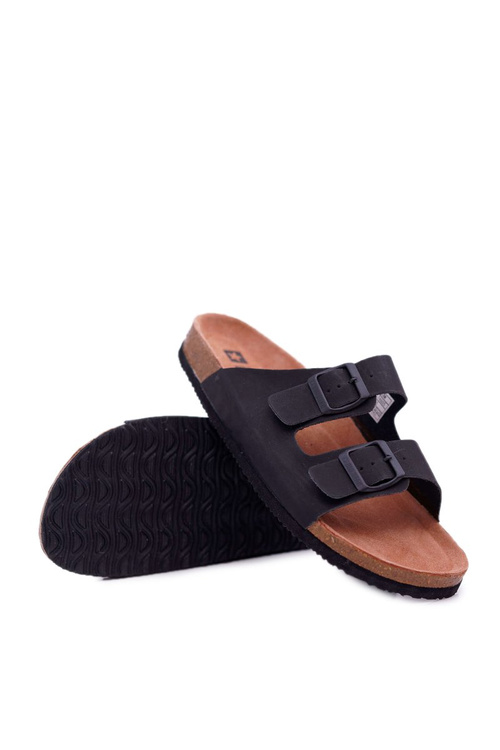 Klapki Męskie Z Klamrami Big Star Czarne DD174605