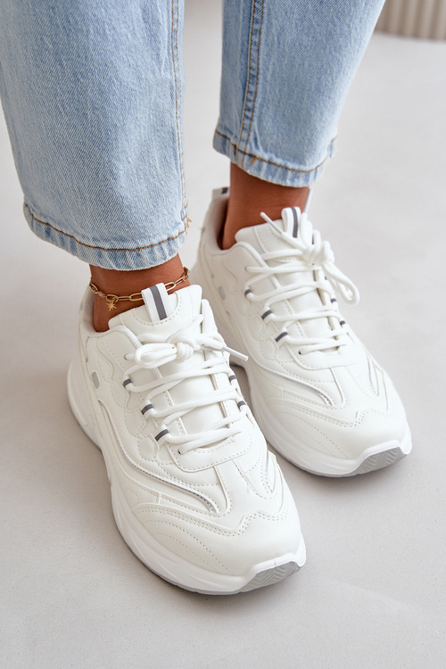 Buty Sportowe Sneakersy Eko Skórzane Białe Verilisse