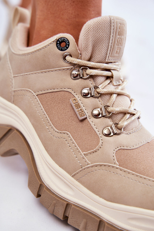 Damskie Buty Trekkingowe Trapery Memory Foam Big Star KK274363 Beżowe