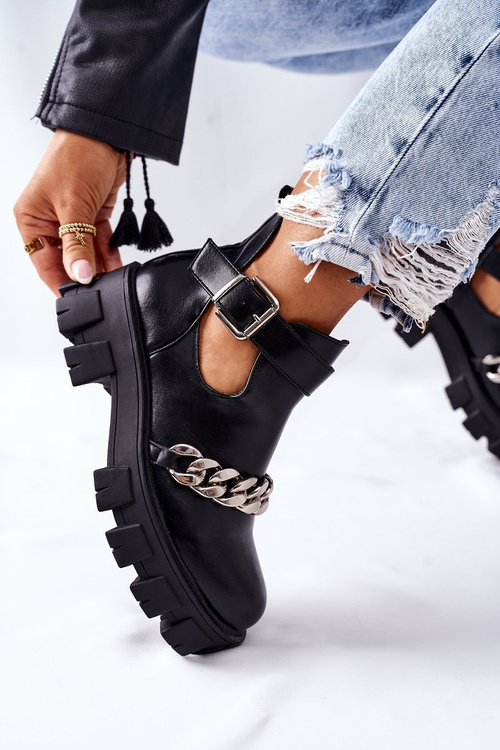 Botki Z Łańcuszkiem Czarne Torment