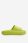 Modne Lekkie Klapki Na Masywnej Podeszwie Limonkowe Rebel