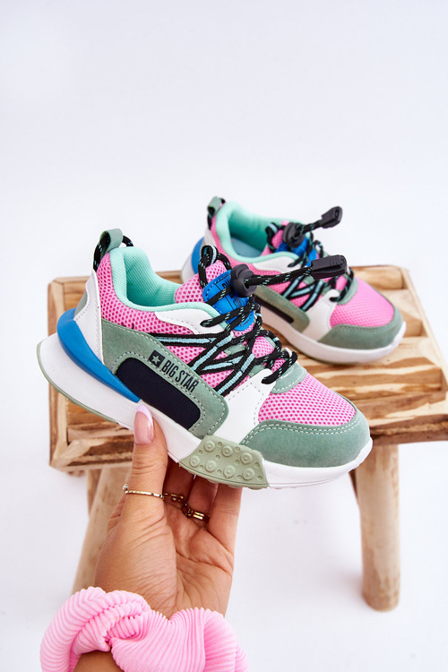 Dziecięce Buty Sportowe Memory Foam System Big Star LL374219 Różowo-Zielone