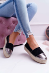 Espadryle Damskie Czarne Platforma Ringer