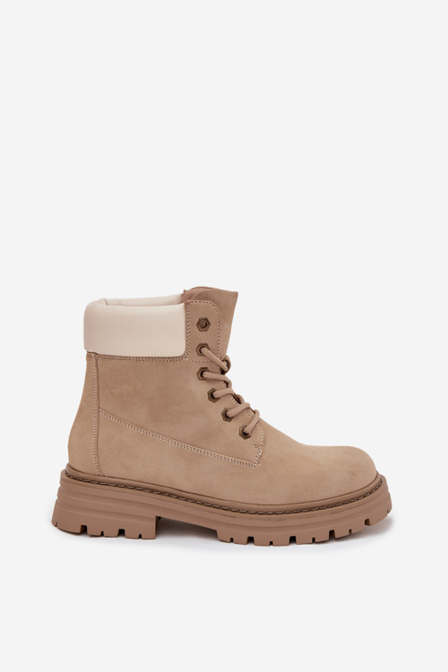 Trapery Damskie Sznurowane Beżowe Norena