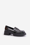Lakierowane Mokasyny Loafersy Damskie D&A JC42-62 Czarne