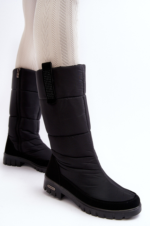 Damskie Ocieplane Śniegowce Progress PROGJ-22-136 Czarne