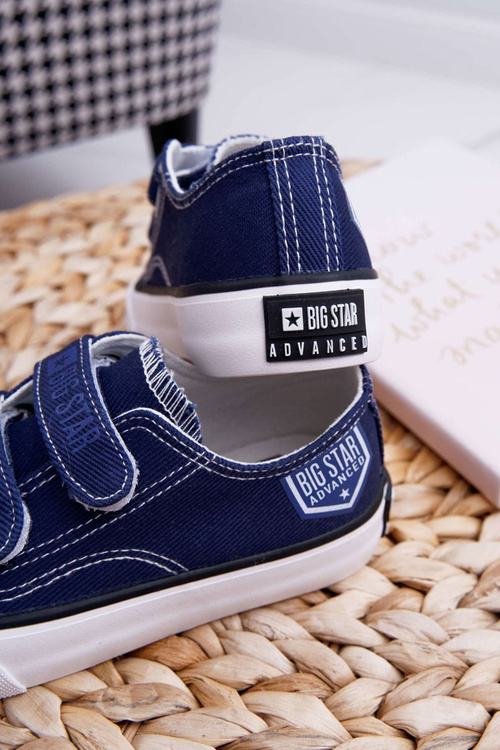 Dziecięce Trampki Na Rzepy Big Star FF374064 Granatowe