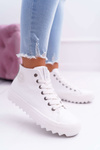 Trampki Damskie Big Star Wysokie Ocieplane Białe EE274111