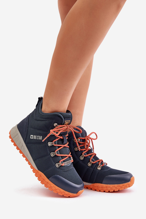 Damskie Trapery Buty Sportowe Big Star KK274215 Memory Foam System Granatowe