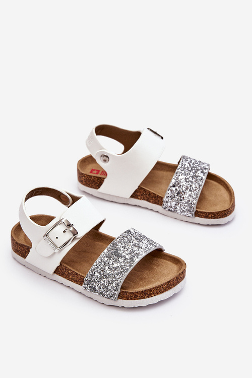 Skórzane Dziecięce Sandałki Big Star LL374133 Białe