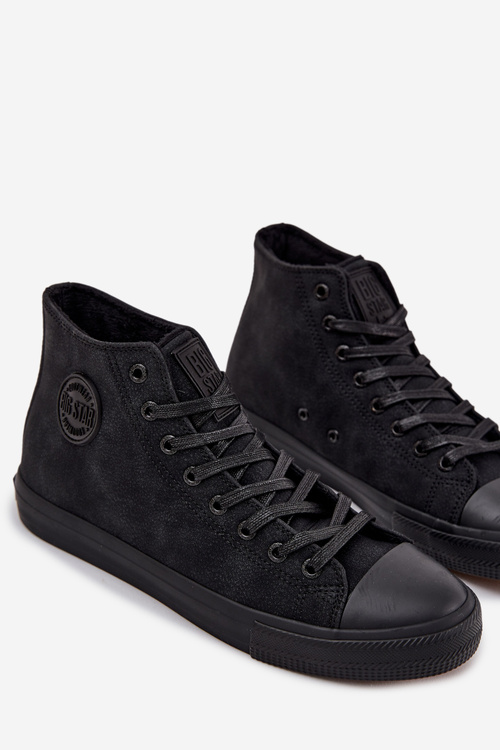 Trampki Męskie Ocieplane Z Eko Skóry Big Star OO174247 HI-POLY SYSTEM Czarne