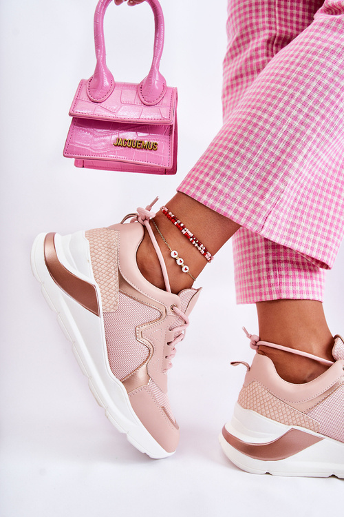 Damskie Modne Sneakersy Różowe Allie