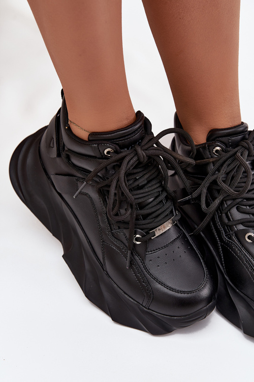 Sneakersy Damskie Skóra Naturalna GOE SS2N4036 Czarne