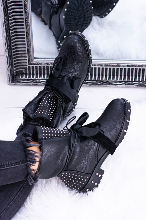 Damskie Botki Ocieplane Z Kolcami i Dżetami Neso