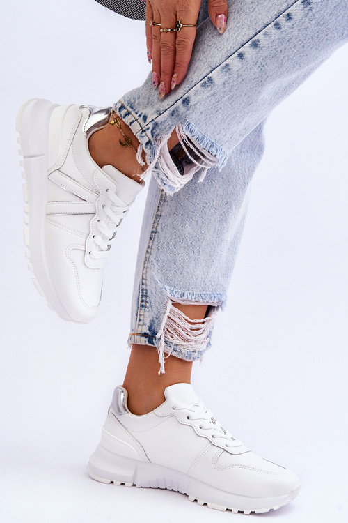 Damskie Niskie Buty Sportowe Białe Elliot