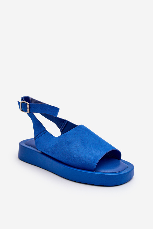 Wygodne Sandały Damskie Na Platformie Niebieskie Rubie