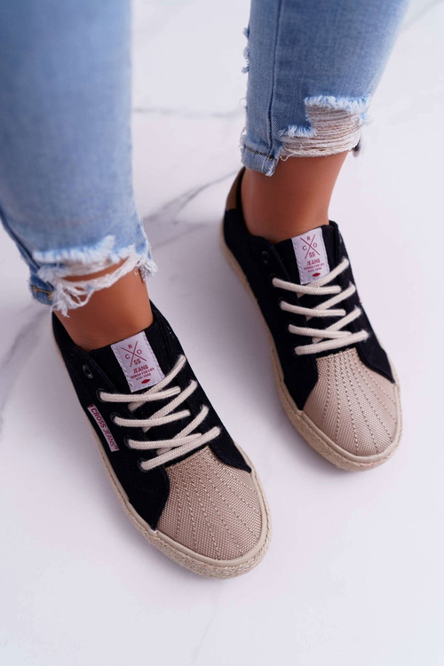 Trampki Damskie Cross Jeans Czarne DD2R4093