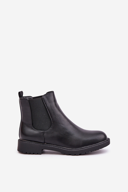 Botki Sztyblety Damskie Na Płaskim Obcasie Czarne Selanna