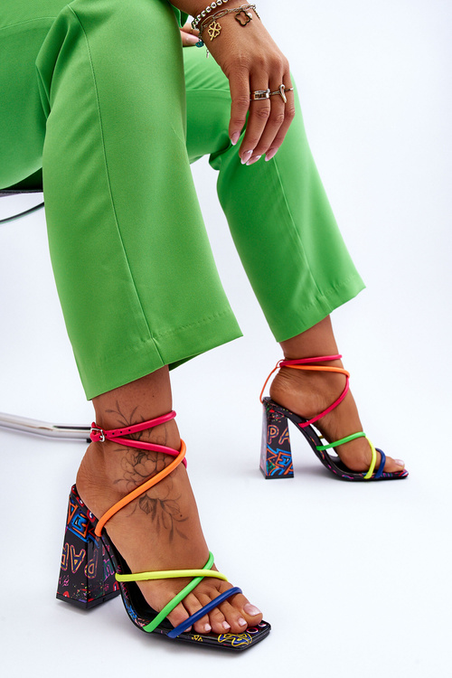 Modne Sandały Na Obcasie Multikolor Josette