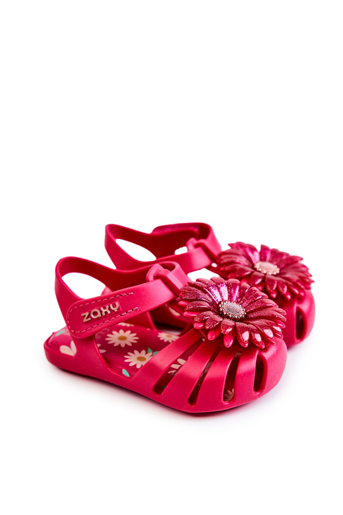 Dziecięce Sandałki Na Rzep Pachnące ZAXY JJ385030 Ciemnoróżowe