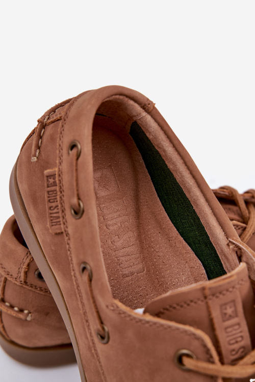 Skórzane Mokasyny Męskie Big Star RR174162 Camel