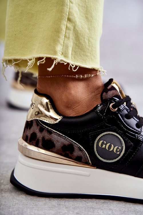 Damskie Buty Sportowe Na Koturnie GOE KK2N4085 Czarne