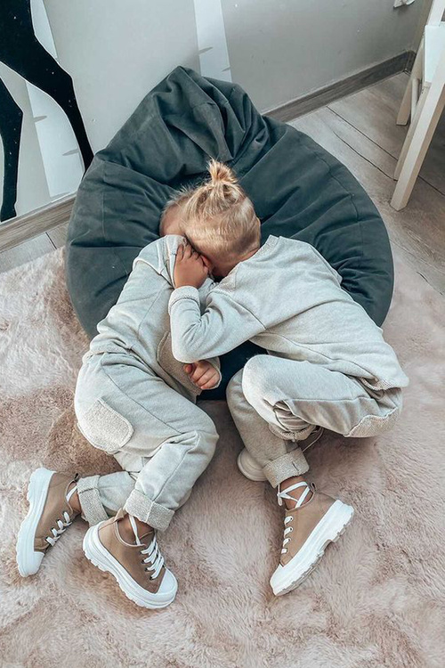 Dziecięce Trampki Na Platformie Beżowe Travel Time