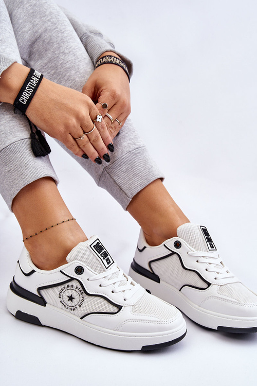 Damskie Sportowe Buty Big Star LL274440 Biało-Czarne