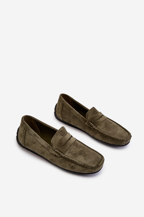 Męskie Zamszowe Mokasyny Ciemnozielone Wesley